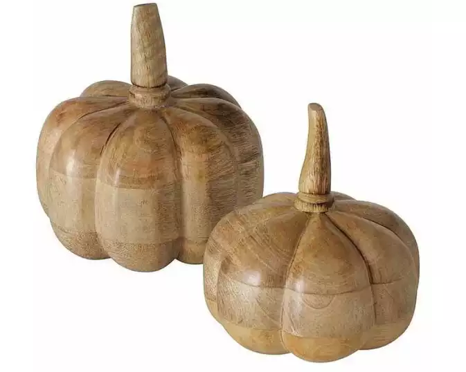 Boltze Aufsteller Zukka 2 Stück Kürbisse, Nature