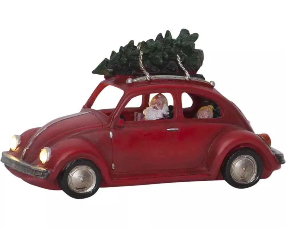 Star Trading Nikolaus im VW-Käfer 3 LED, 25.5 cm, indoor