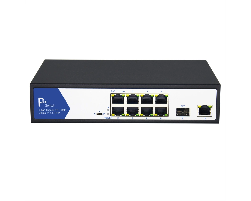 VALUE PoE+ Gigabit Ethernet Switch, 8+2 Uplink Ports (1x GbE, 1x SFP)