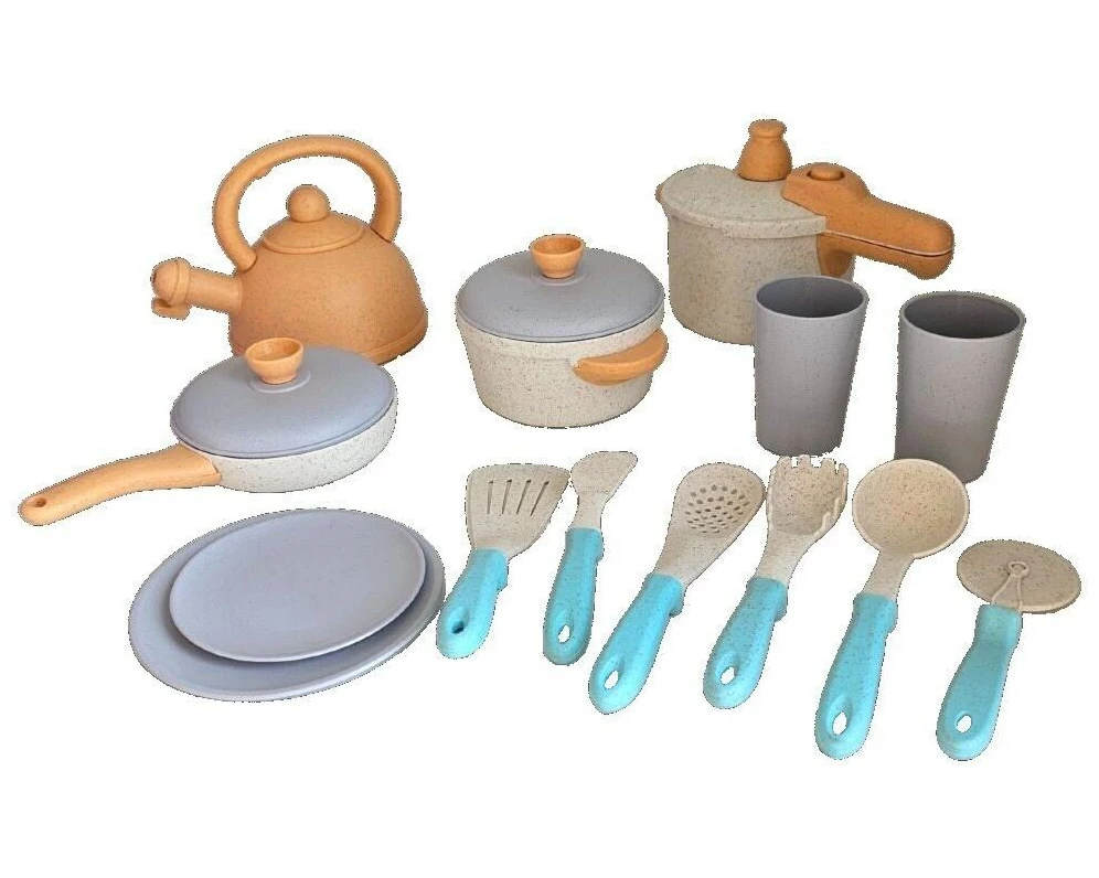alldoro Koch- und Geschirrset für die Kinderküche, 14-teilig