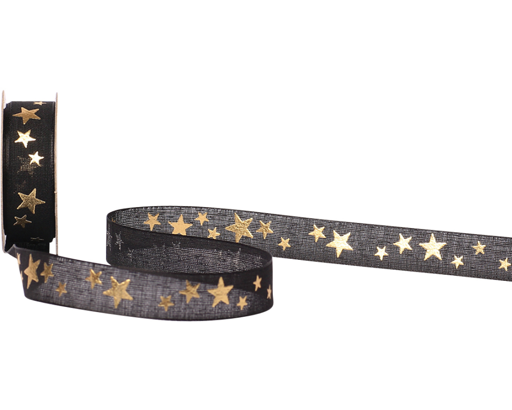 SPYK Band Cubino Étoiles 1031.1654 16mmx3m Schwarz-Gold