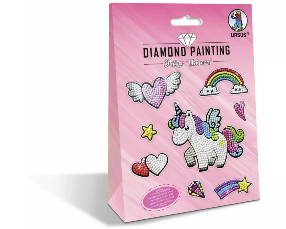 URSUS Motivsticker Diamond Painting Unicorn Pink 1 Stück