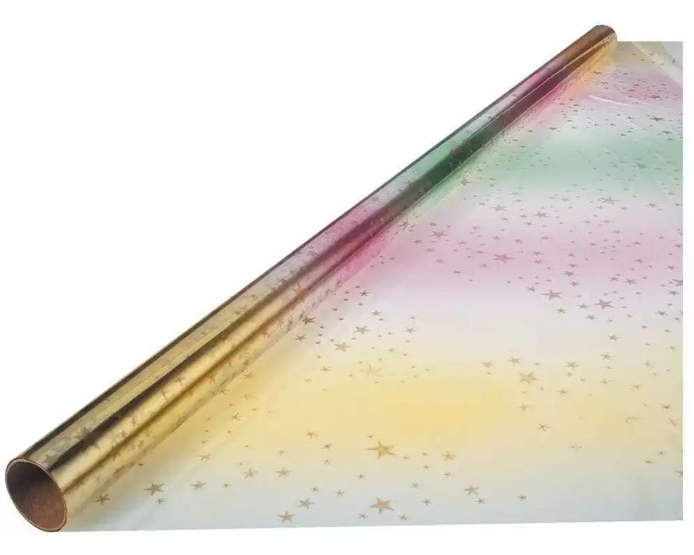 Folia Geschenkpapier Regenbogen 75 cm x 3 m, Mehrfarbig