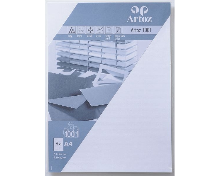 ARTOZ Karten 1001 A4 107696142 220g, blütenweiss 5 Blatt