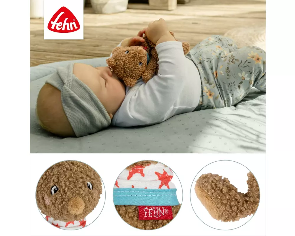 fehn Schmusetuch Bär, Plüsch / Velours, Braun