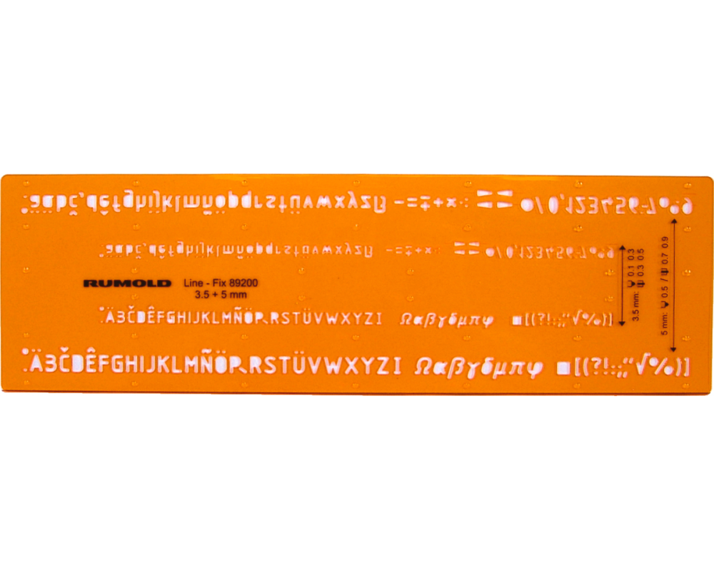 RUMOLD Fineliner-Schriftschablone 89200 Schrift 3,5 und 5 mm