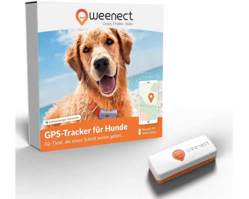 Weenect GPS-Tracker XS für Hunde, Weiss