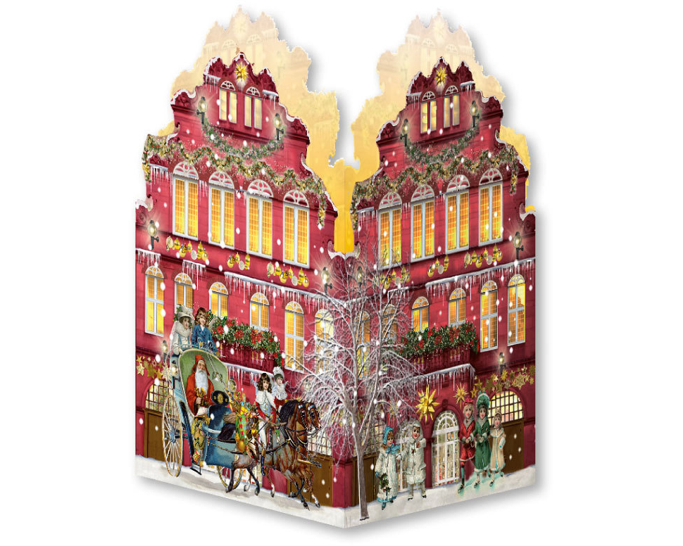 COPPENRATH Adventskalender 16.5x11.5cm 71022 Nostalgische Weihnachtshäuser