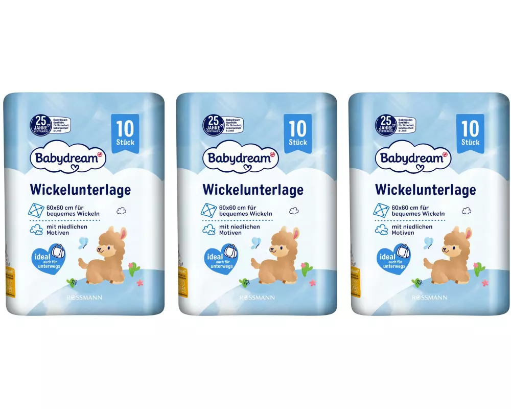 Babydream Einweg-Wickelunterlage 3x 10 Stück