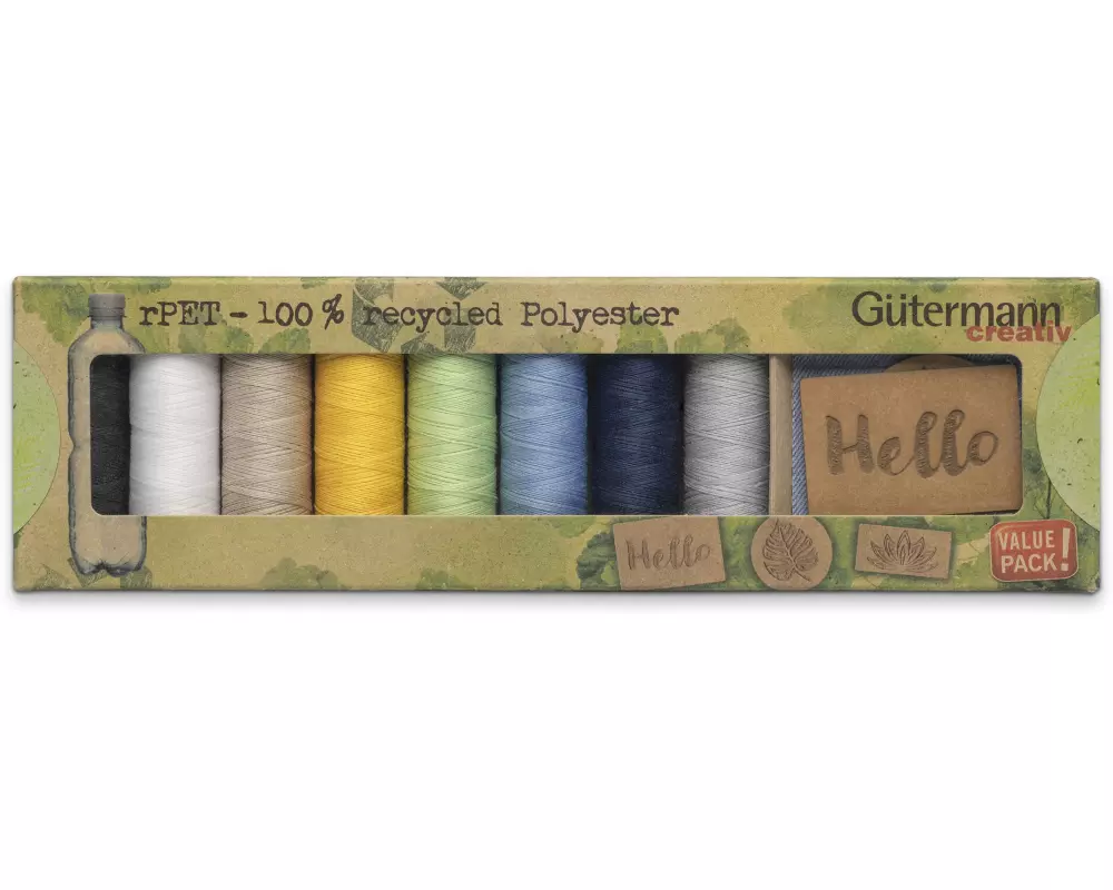 Gütermann Nähgarn-Set Allesnäher rPET 8 Stück, Mehrfarbig