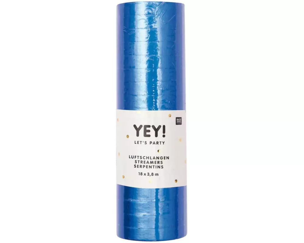 Rico Design Luftschlangen 4 m Blau Matt