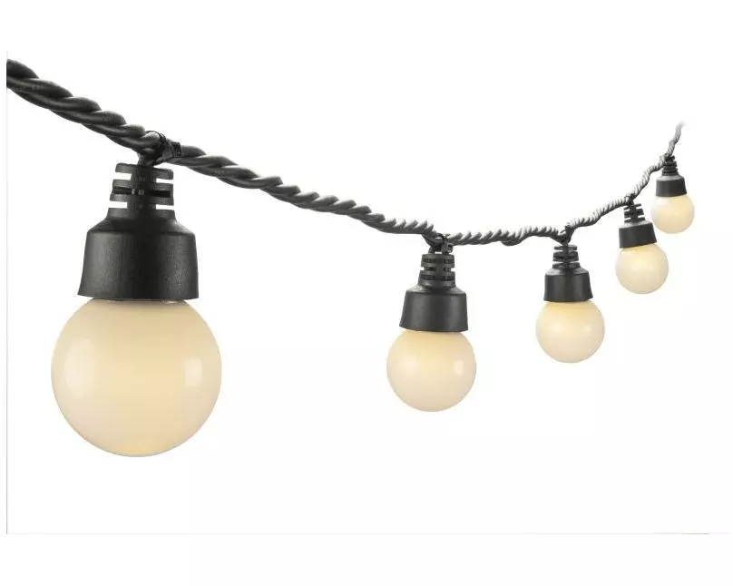 STT LED-Lichterkette Bulbs milky 40 LED, 12m