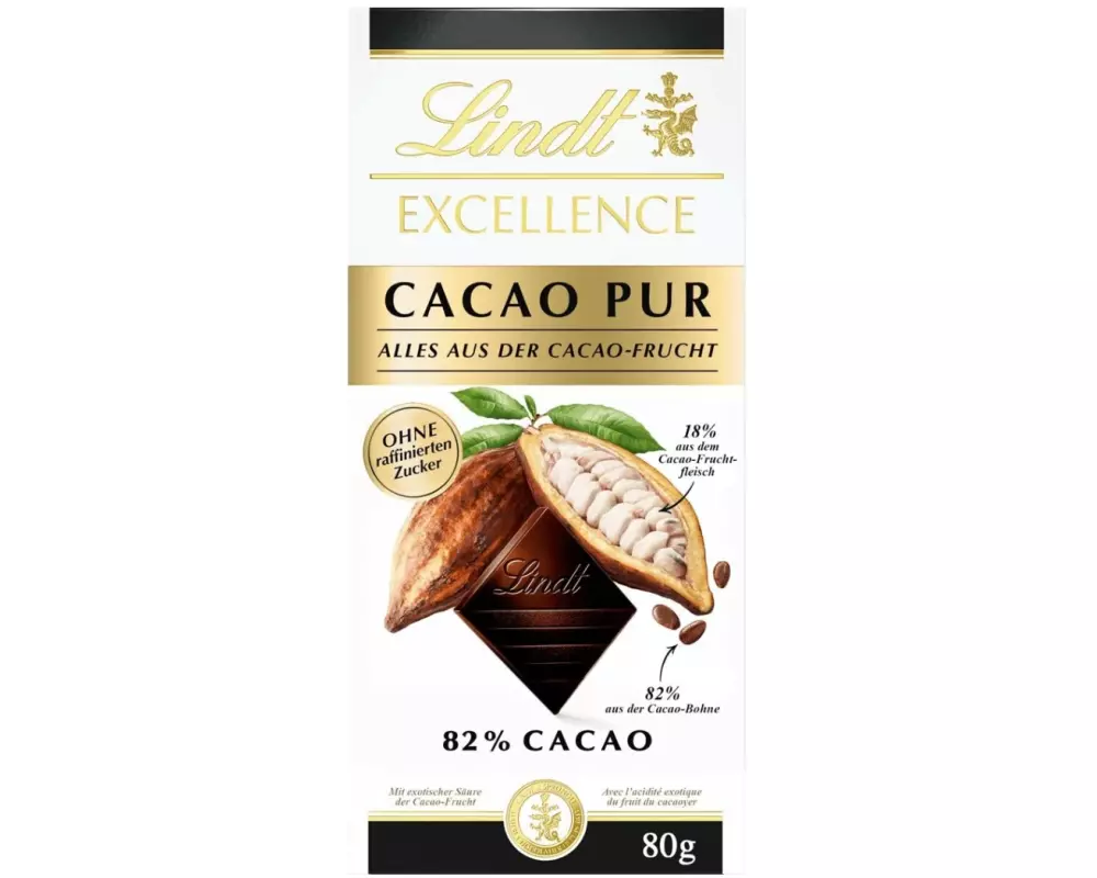 Lindt Tafelschokolade Excellence Dunkel Cocoa Pur 80 g