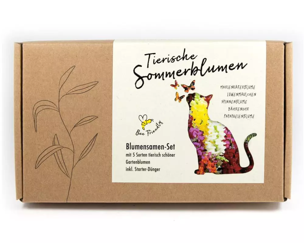 Naturkraftwerk Anzucht Tierische Sommerblumen, 5 Sorten Gartenblumen