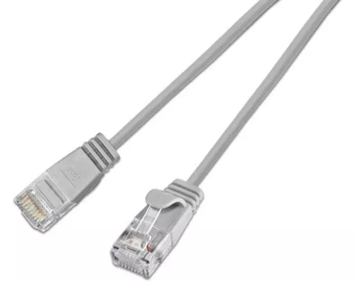 SLIM Slimpatchkabel RJ-45 - RJ-45, Cat 6, UTP, 5 m, Grau