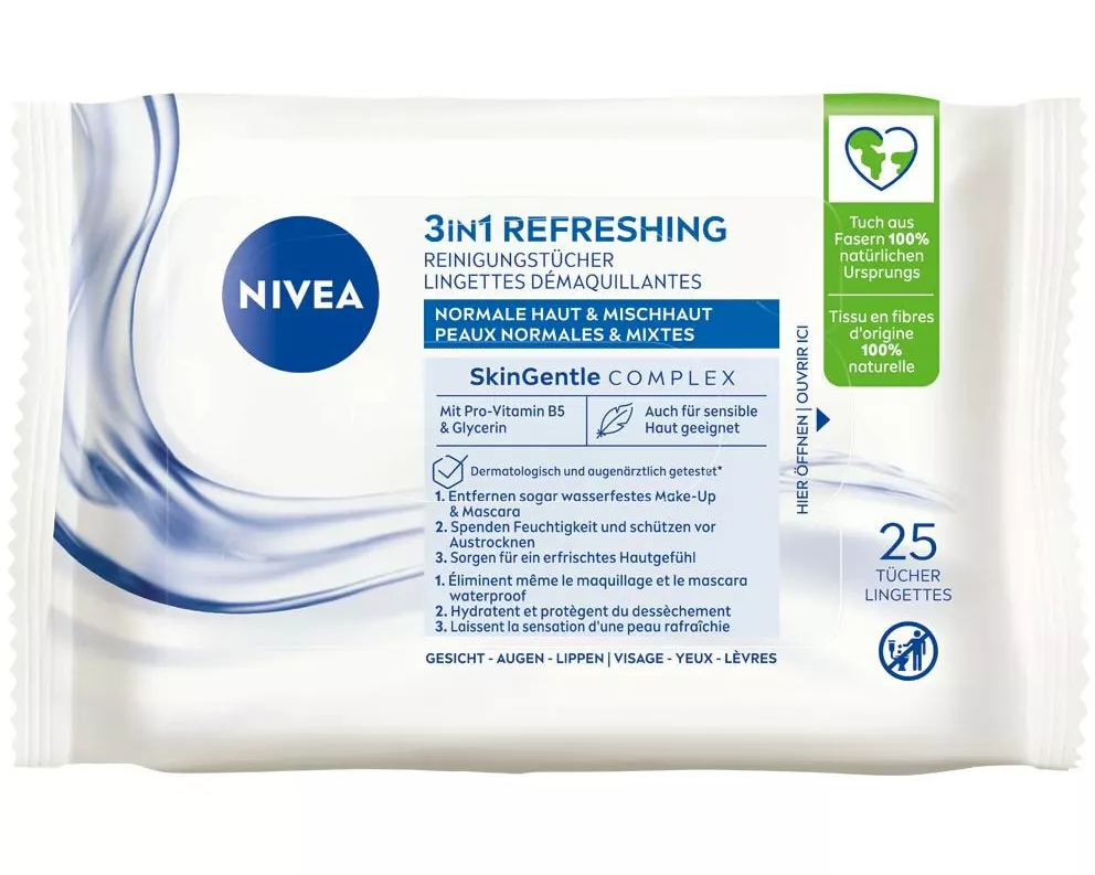 NIVEA Reinigungstücher 3-in-1 erfrischend 25 Stück