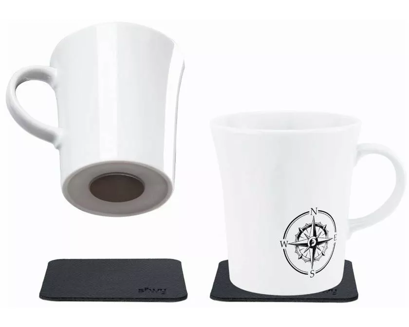 Silwy Porzellan Magnet-Henkel-Tassen Set Reiselust