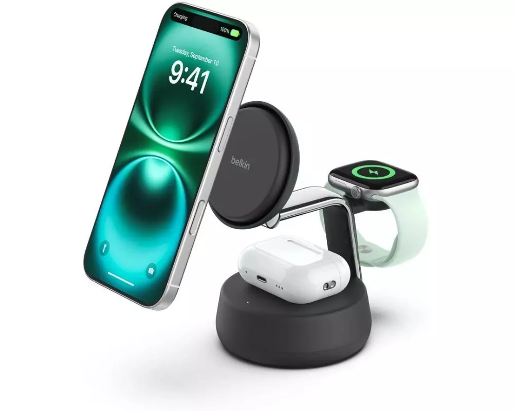 Belkin Wireless Charger UltraCharge Pro 3in1 Schwarz