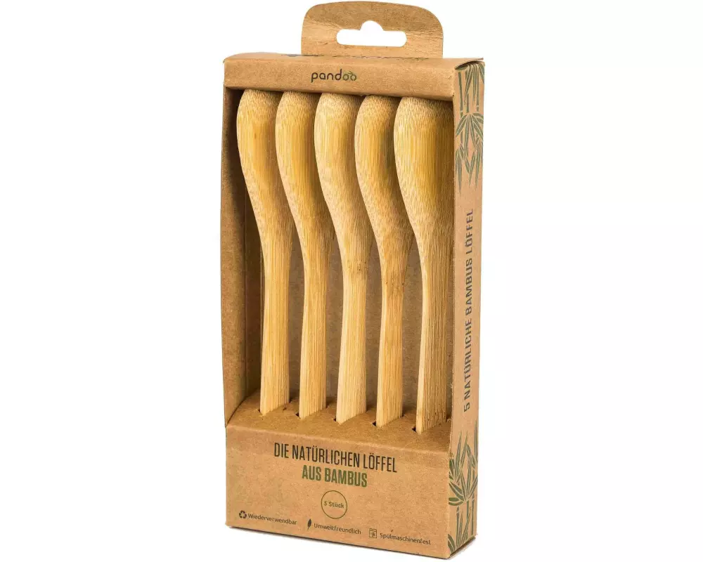 pandoo Bambuslöffel 5 Stück Braun