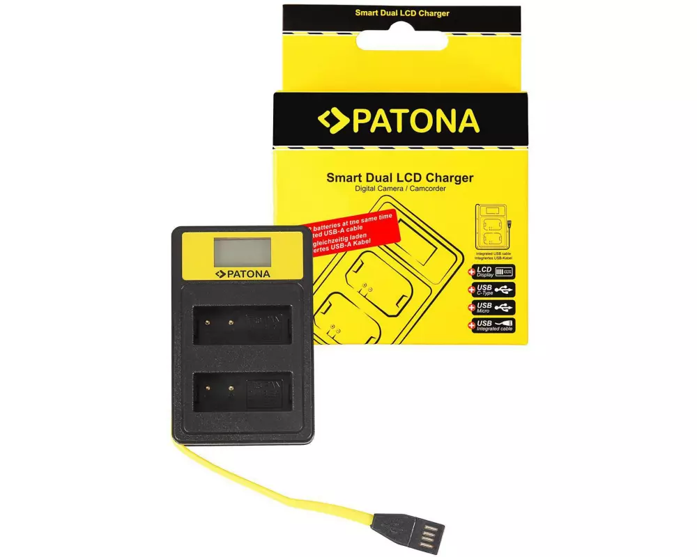 Patona Ladegerät Smart Dual LCD USB Panasonic DMW-BLG10