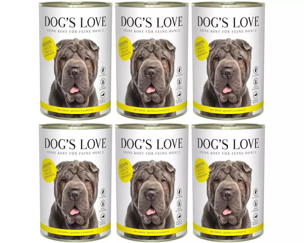 Dog's Love Nassfutter Adult Huhn, 6 x 400 g