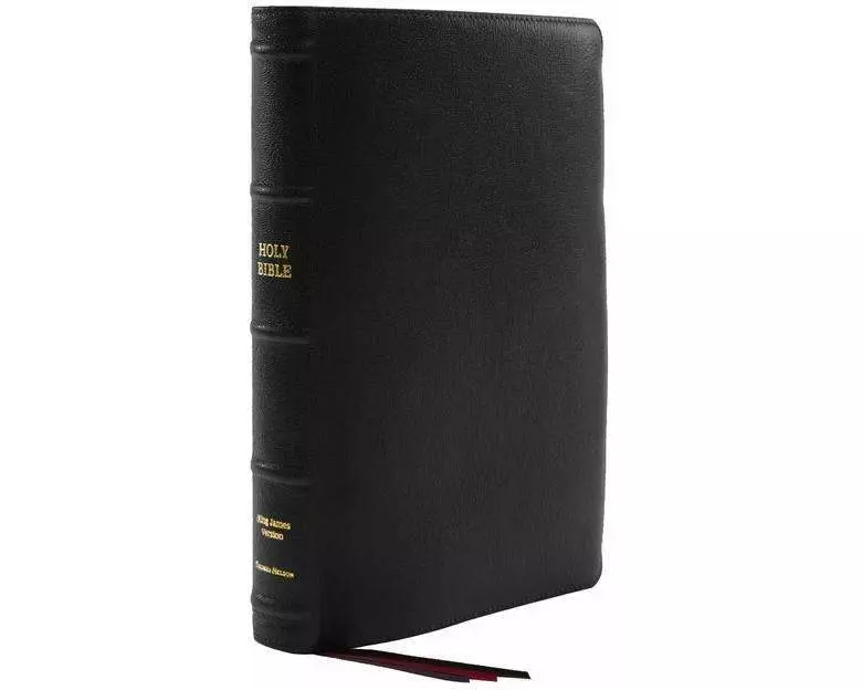 KJV Holy Bible: Large Print Thinline, Black Goatskin Leather, Premier collection, Red Letter, Comfort Print: King James Version