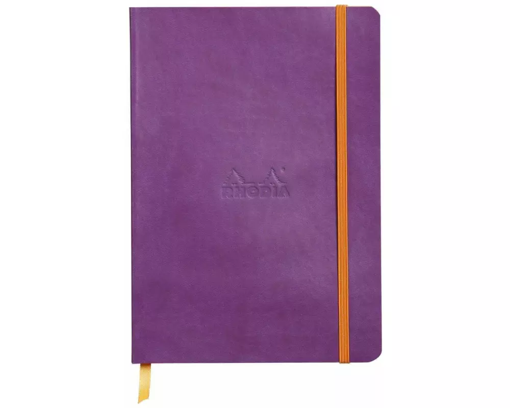 Rhodiarama flexibles Notizbuch A5 80 Blatt Dot-Lineatur, violett 90g, mit Gummizugverschluss