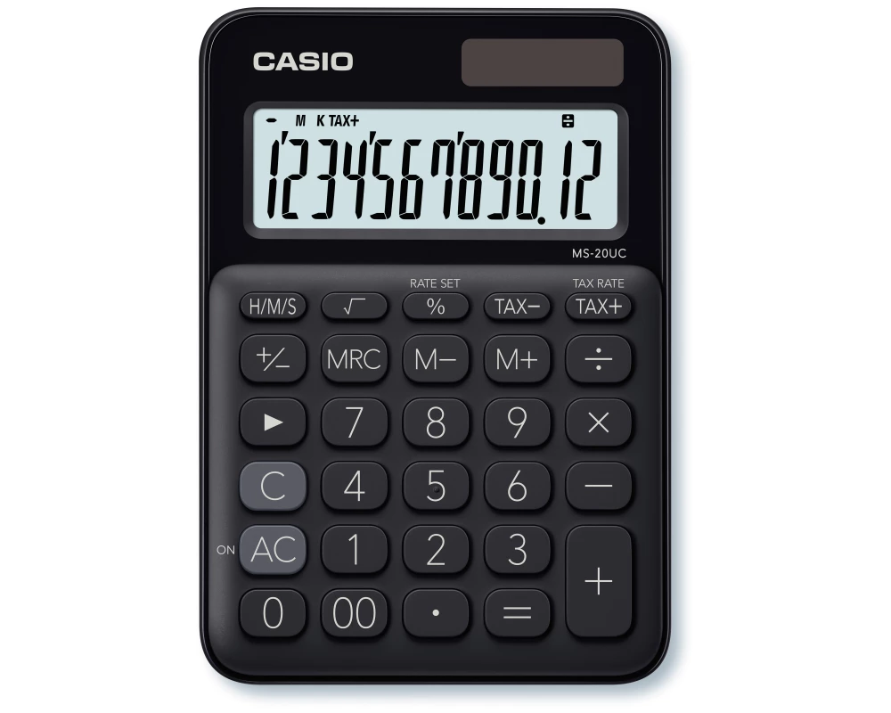 CASIO Mini Taschenrechner MS20UCBK 12-stellig schwarz