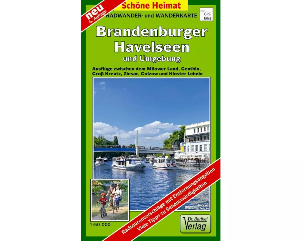 Brandenburger Havelseen und Umgebung 1 : 50 000. Radwander- und Wanderkarte
