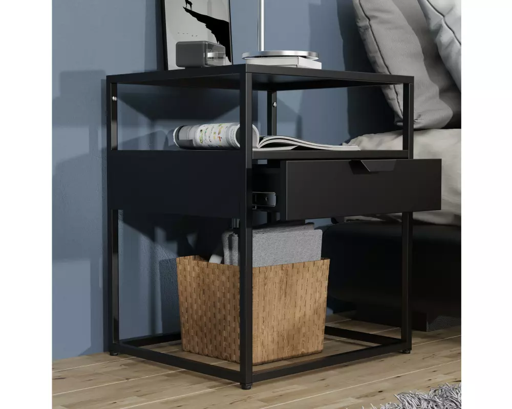 VCM Nachttisch Flokas M 45 x 55 cm, Schwarz