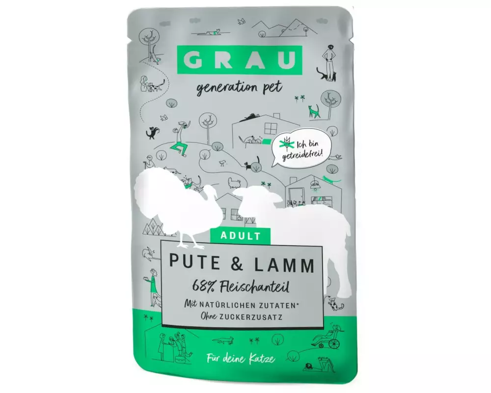 Grau Nassfutter Pute und Lamm 16 x 125 g