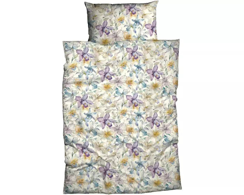 Nobilium Duvetbezug Erna 160 x 210 cm, Vanille/Blume