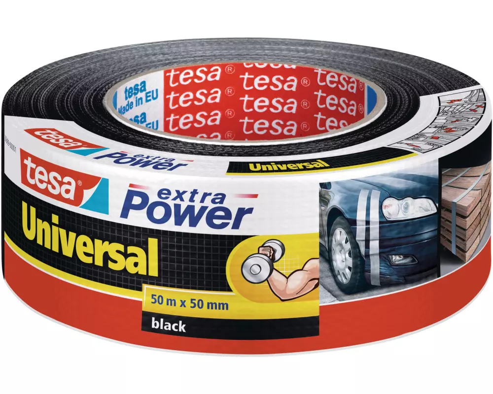 tesa Klebeband extra Power Universal 50 mm x 50 m, Schwarz
