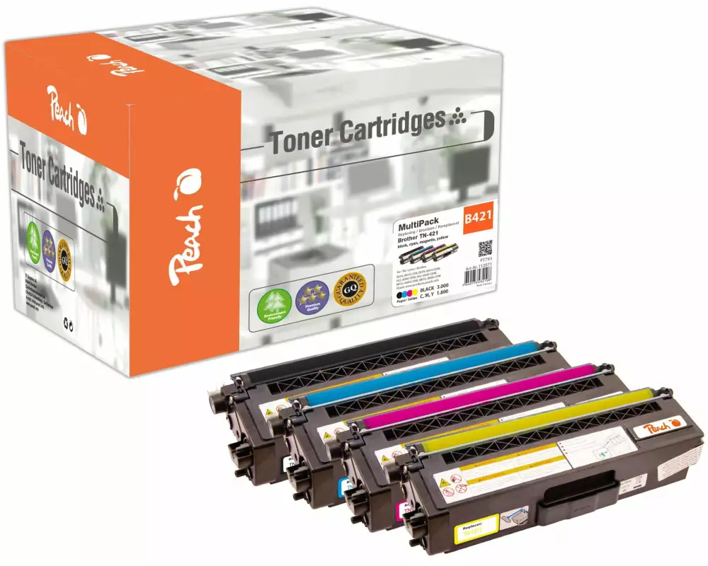 Peach Toner Brother TN-421 Black/Cyan/Magenta/Yellow