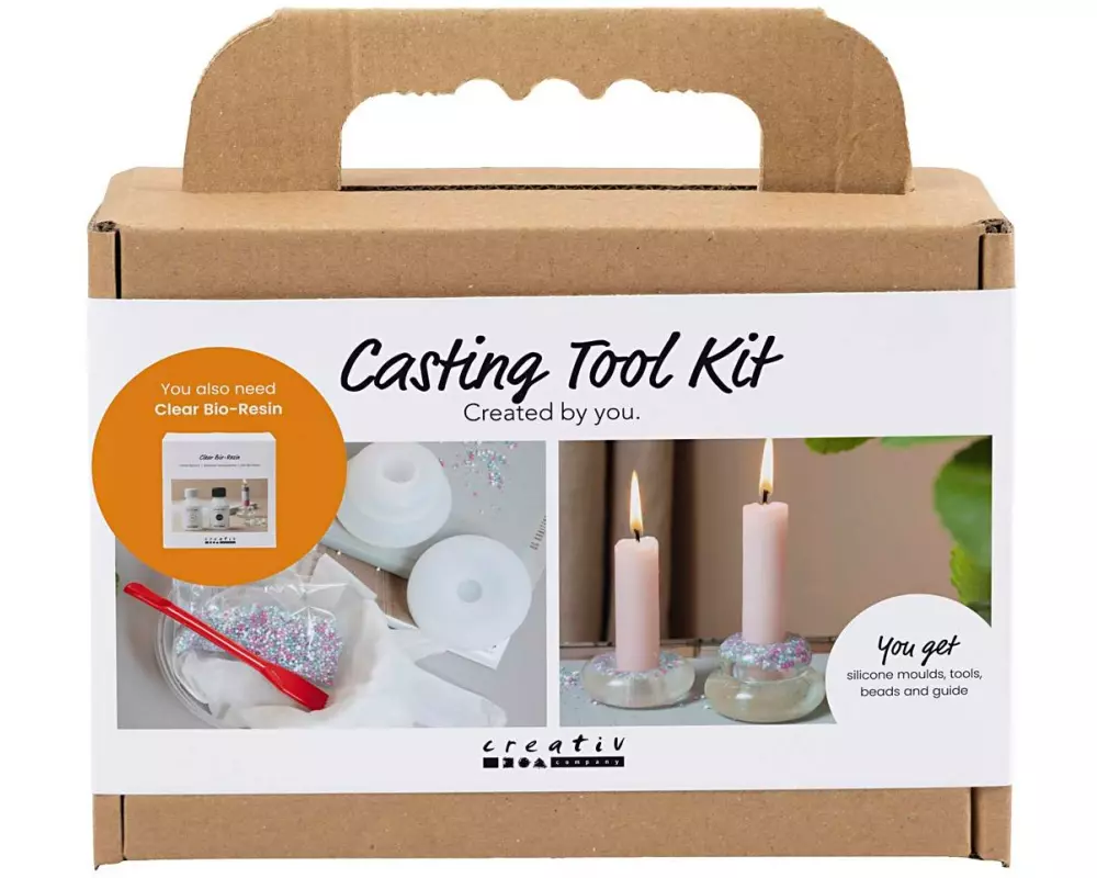 Creativ Company Werkzeugsatz Kerzenhalter Formgiessen, Transparent