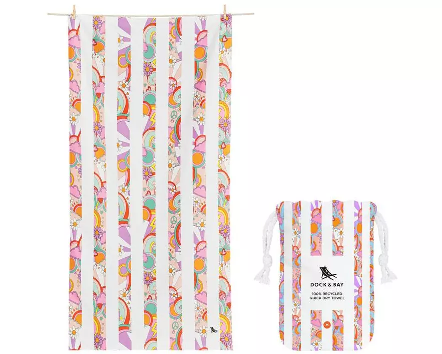 Dock & Bay Strandtuch Pink Power 130 cm x 70 cm, Mehrfarbig