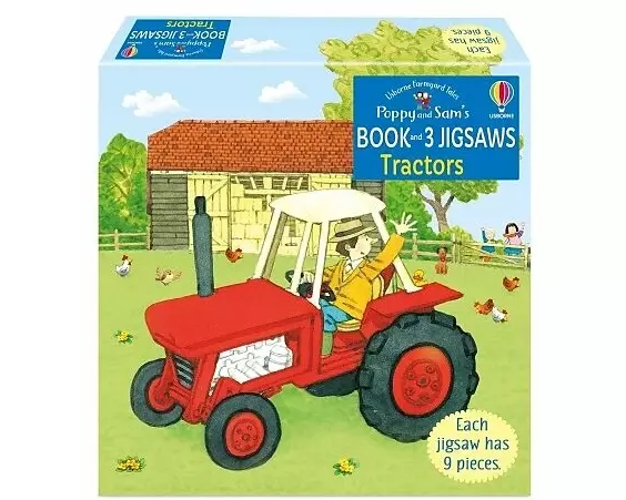 Poppy and Sam's Book and 3 Jigsaws: Tractors