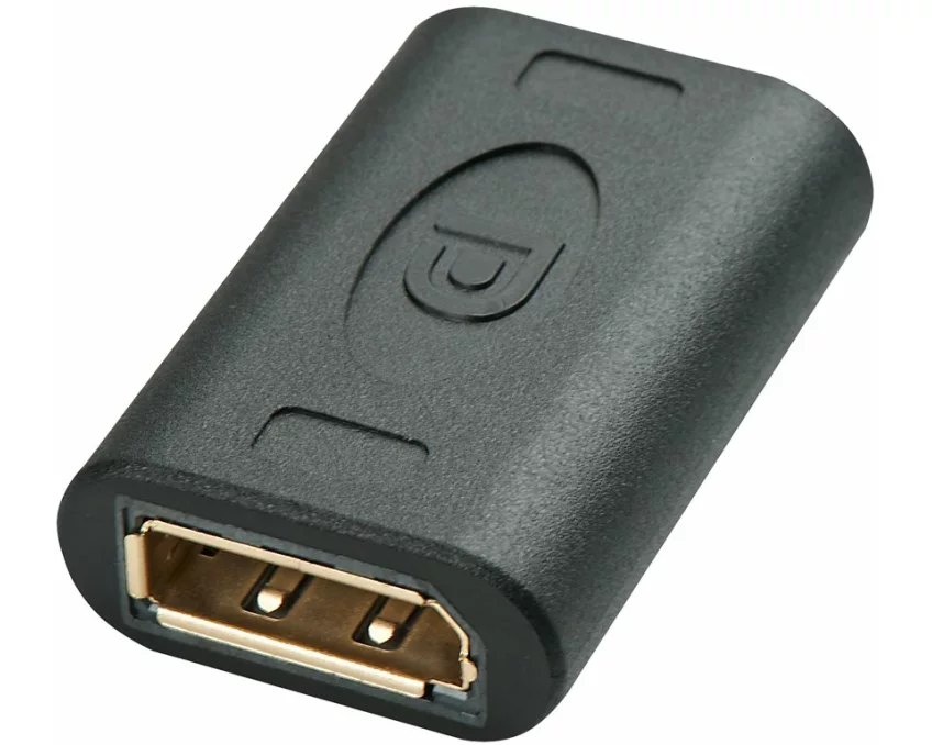 LINDY GOLD Video Adapter, DP-DP F-F, black, Double coupling, plated couplings