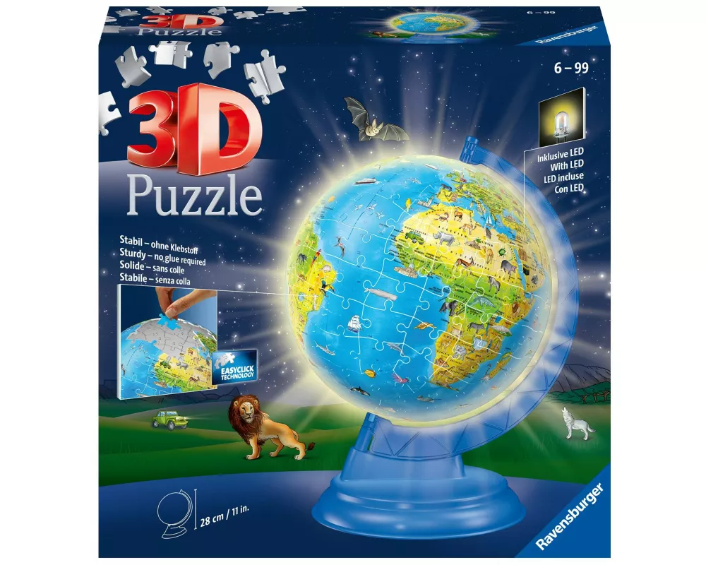 3D Puzzle Kinderglobus mit Licht deutsch