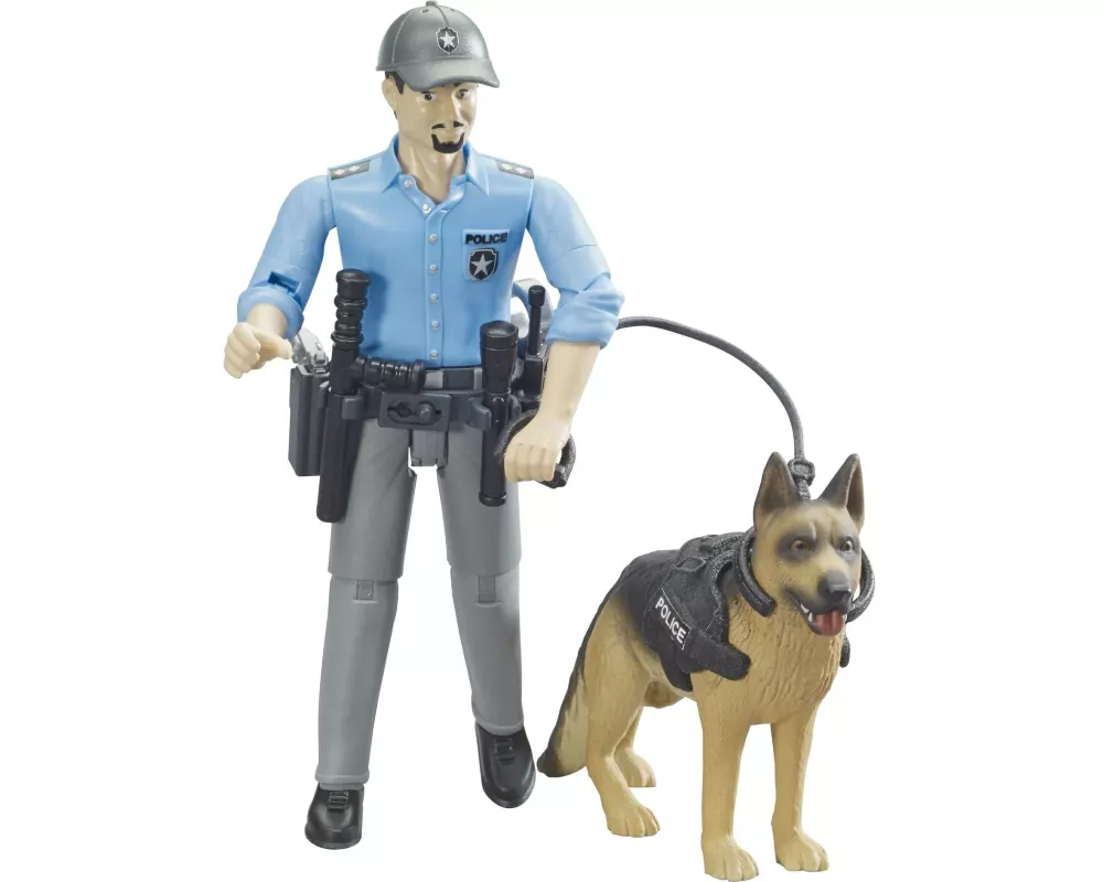 Bruder Spielwaren Spielzeugfigur Polizist mit Hund