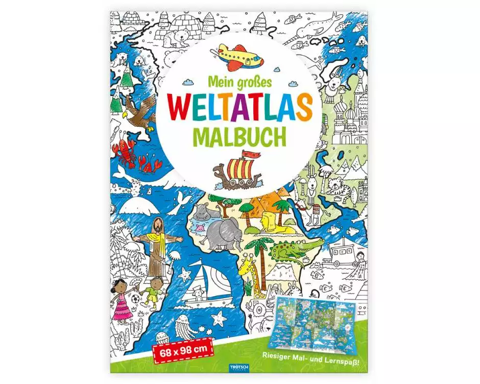 Trötsch Malbuch Mein großes Weltatlas Malbuch