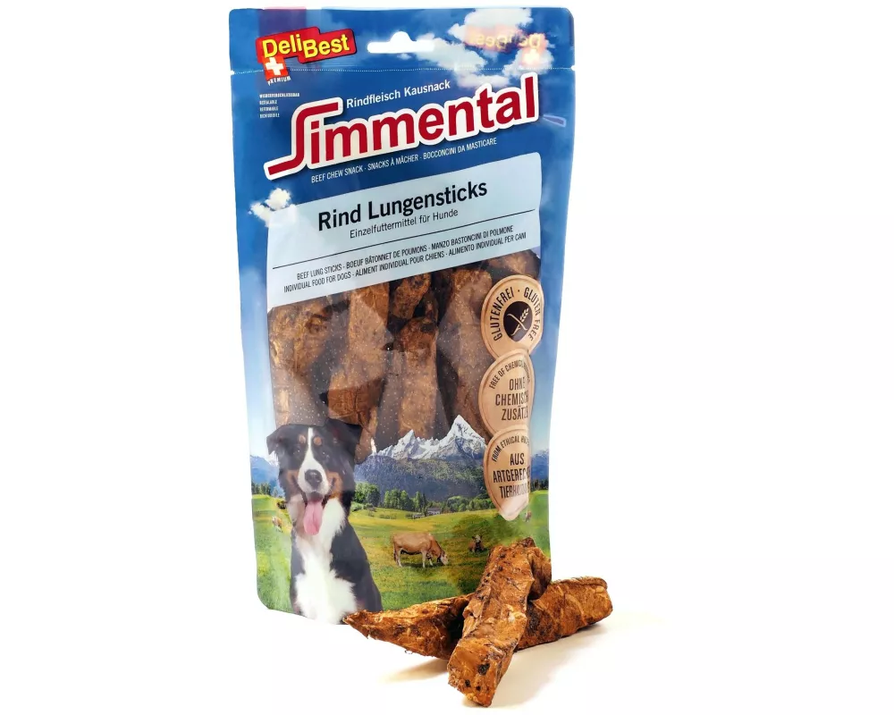 DeliBest Kausnack Simmental Rind Lungensticks, 120 g