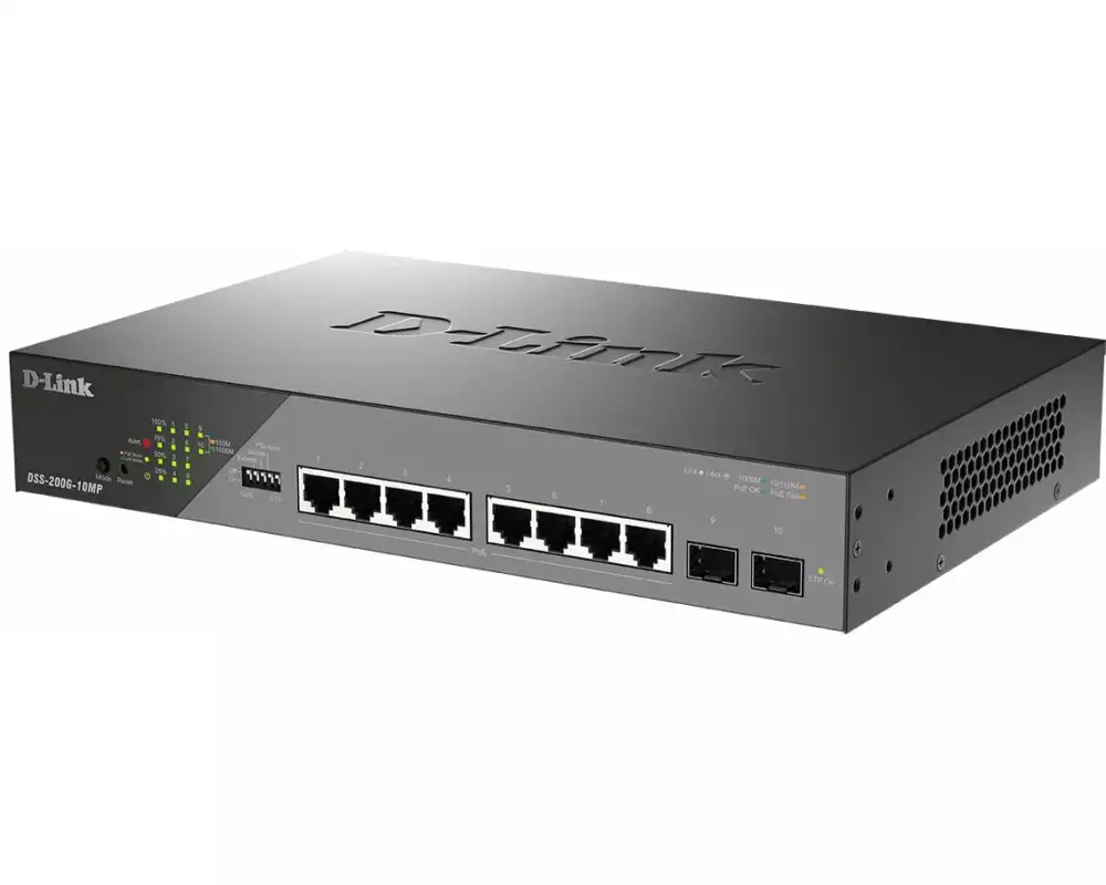 D-Link PoE+ Switch DSS-200G-10MP 10 Port
