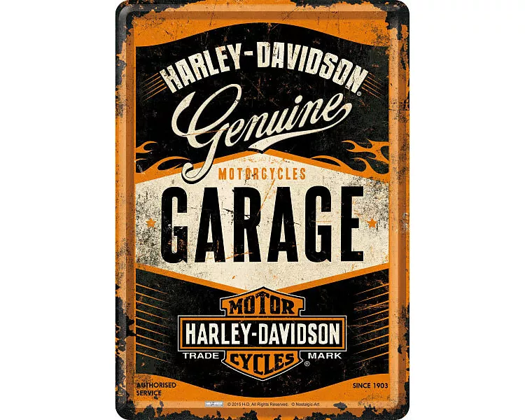 Blechpostkarten. Harley-Davidson / Garage