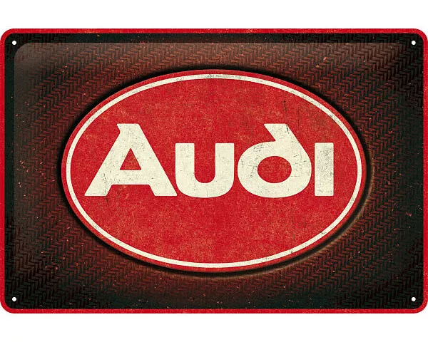 Blechschild. Audi / Logo Red Shine