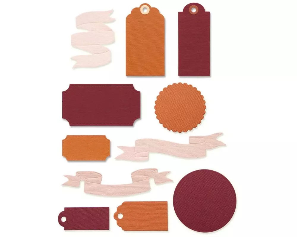 Sizzix Stanzschablone Vintage Etiketten und Anhänger , Blatt