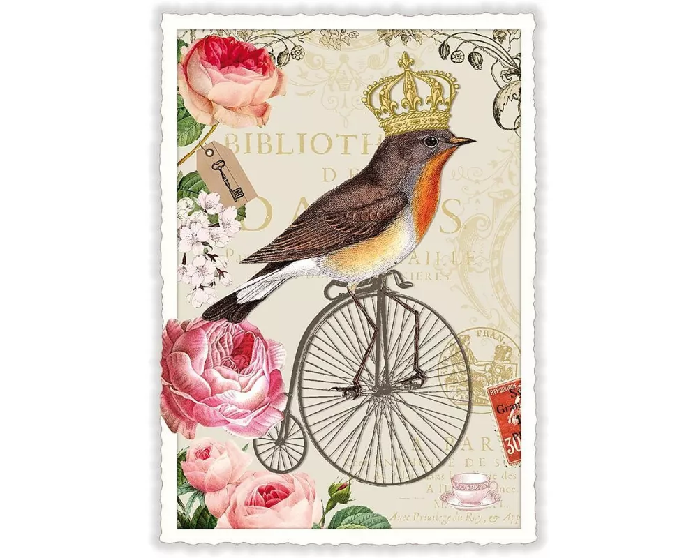 Postkarte. Vogel blanko / Hoch