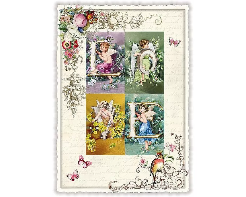 Postkarte / Love / hoch