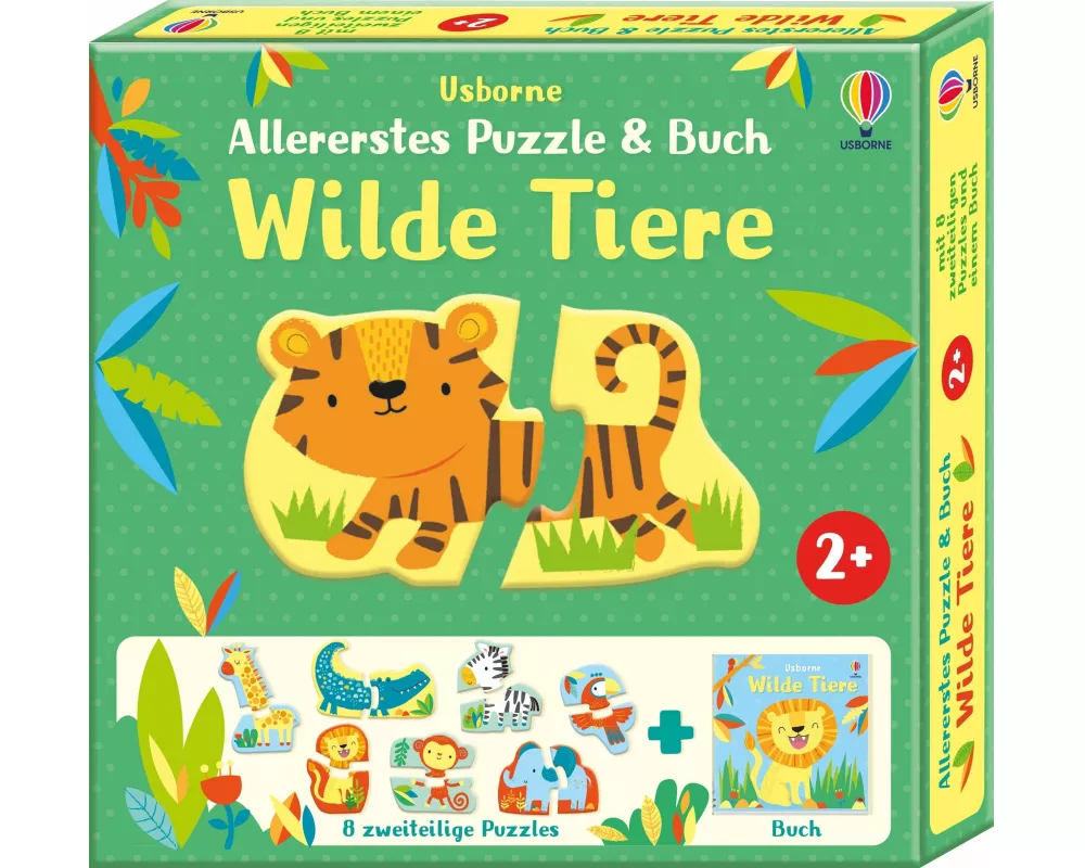 Allererstes Puzzle & Buch: Wilde Tiere