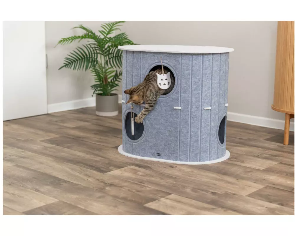 Trixie Mara Höhle Filz 2 Etagen Oval 66 x 62 x 46 cm Sand/Grau